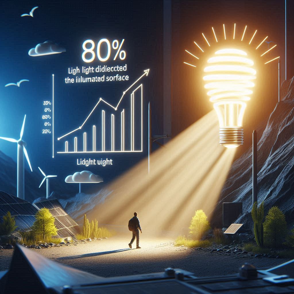 high Light output with 80% of light directed to the illuminated surface https://ecolux.co.in/wp-content/uploads/2025/03/high-Light-output-with-80-of-light-directed-to-the-illuminated-surface.jpg